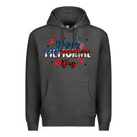 Charcoal Heather happy memorial day Premium Hoodie - MaliasSmallBusiness