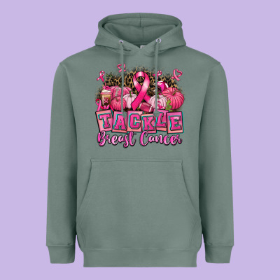 Tackle Breast Cancer With Pumpkin Heavyweight Hoodie Designed By Adodesignshop