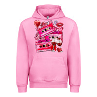 Fuchsia Pink valentines day cassette Urban Hoodie - NancyCooperArtShop
