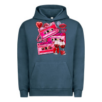 Pigment Midnight Navy valentines day cassette Urban Hoodie - NancyCooperArtShop