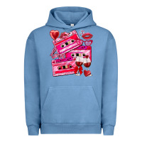 Pigment Pebble Blue valentines day cassette Urban Hoodie - NancyCooperArtShop