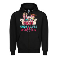 Black just a mom who loves coffee Zipper Hoodie - Zillion Design Studio