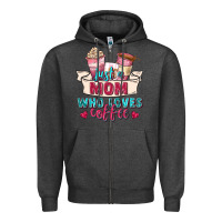 Charcoal Heather just a mom who loves coffee Zipper Hoodie - Zillion Design Studio
