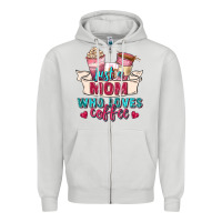 Dove Grey just a mom who loves coffee Zipper Hoodie - Zillion Design Studio