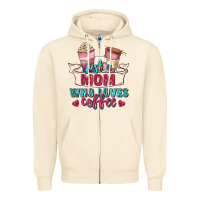 Sandshell just a mom who loves coffee Zipper Hoodie - Zillion Design Studio