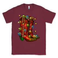 Burgundy christmas western boots with lights Classic Tee - RanaPortraitStore
