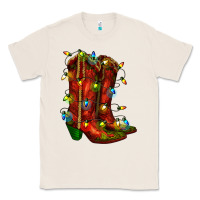 Natural christmas western boots with lights Classic Tee - RanaPortraitStore