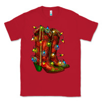 Red christmas western boots with lights Classic Tee - RanaPortraitStore