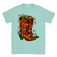 Seafoam christmas western boots with lights Classic Tee - RanaPortraitStore