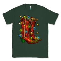 Sports Green christmas western boots with lights Classic Tee - RanaPortraitStore