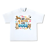 White life is better with dogs Urban Heavy Tee - MaliasSmallBusiness