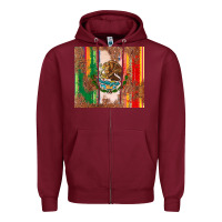 Burgundy mexican flag serape Zipper Hoodie - CTS Tumbler Store