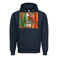 Navy mexican flag serape Zipper Hoodie - CTS Tumbler Store
