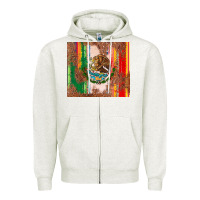 Oatmeal Heather mexican flag serape Zipper Hoodie - CTS Tumbler Store