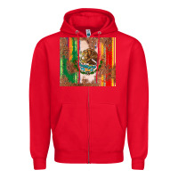 Red mexican flag serape Zipper Hoodie - CTS Tumbler Store