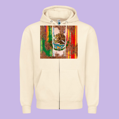 Mexican Flag Serape Zipper Hoodie Designed By Cts Tumbler Store