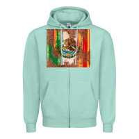 Seafoam mexican flag serape Zipper Hoodie - CTS Tumbler Store
