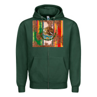 Sports Green mexican flag serape Zipper Hoodie - CTS Tumbler Store