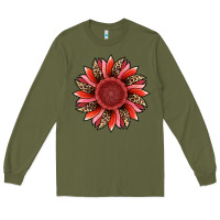 Army Green valentine's day sunflower Long Sleeve Tee - RanaPortraitStore