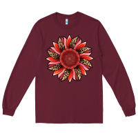 Burgundy valentine's day sunflower Long Sleeve Tee - RanaPortraitStore