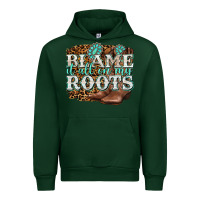 Forest Green blame it all on my roots Urban Hoodie - NancyCooperArtShop