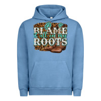 Pigment Pebble Blue blame it all on my roots Urban Hoodie - NancyCooperArtShop