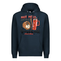 Navy hot mess always stressed baseball mama stanley cup Premium Hoodie - MaliasSmallBusiness