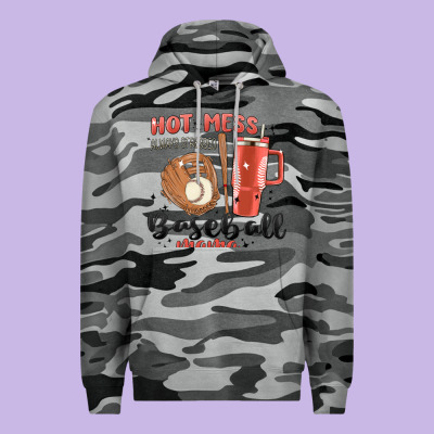 Hot Mess Always Stressed Baseball Mama Stanley Cup Premium Hoodie Designed By Maliassmallbusiness