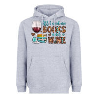 Heather Grey all i need are books and wine Heavyweight Hoodie - JahusDesignShop