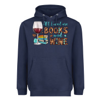 Navy all i need are books and wine Heavyweight Hoodie - JahusDesignShop