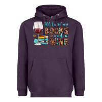 Plum all i need are books and wine Heavyweight Hoodie - JahusDesignShop