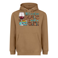 Toasted Coconut all i need are books and wine Heavyweight Hoodie - JahusDesignShop