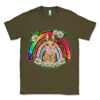 Army Green easter rabbit rainbow Classic Tee - BarkalooDesign