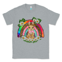 Heather Grey easter rabbit rainbow Classic Tee - BarkalooDesign