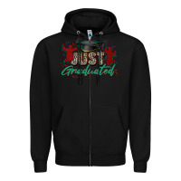 Black just graduated Zipper Hoodie - Zillion Design Studio