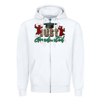 White just graduated Zipper Hoodie - Zillion Design Studio