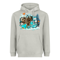 Moon Dust winter hearts with snowmans Heavyweight Hoodie - AdoDesignShop