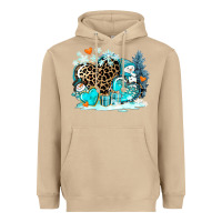 Mushroom winter hearts with snowmans Heavyweight Hoodie - AdoDesignShop
