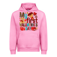 Fuchsia Pink my first valentines day Urban Hoodie - NancyCooperArtShop