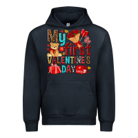Navy my first valentines day Urban Hoodie - NancyCooperArtShop