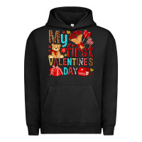 Pigment Black my first valentines day Urban Hoodie - NancyCooperArtShop
