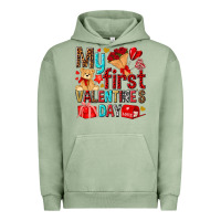 Pigment Oil Green my first valentines day Urban Hoodie - NancyCooperArtShop