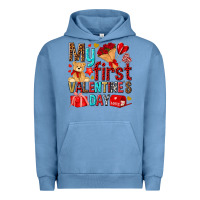 Pigment Pebble Blue my first valentines day Urban Hoodie - NancyCooperArtShop
