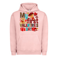 Pigment Salmon my first valentines day Urban Hoodie - NancyCooperArtShop