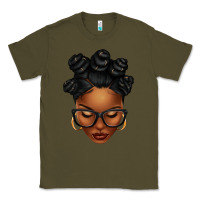 Army Green afro woman with bantu knots Classic Tee - texasbilliewilder