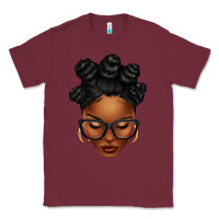 Burgundy afro woman with bantu knots Classic Tee - texasbilliewilder