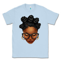 Dusty Blue afro woman with bantu knots Classic Tee - texasbilliewilder