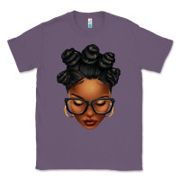 Lavender afro woman with bantu knots Classic Tee - texasbilliewilder