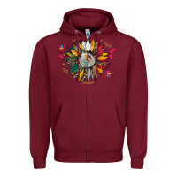Burgundy mexican sunflower Zipper Hoodie - CTS Tumbler Store