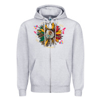 Heather Grey mexican sunflower Zipper Hoodie - CTS Tumbler Store